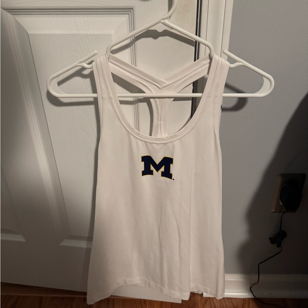 White Athletic Tank Top University of Michigan